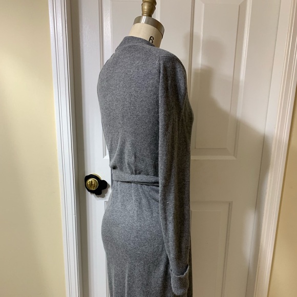 knit wrap grey dress - Picture 2 of 3
